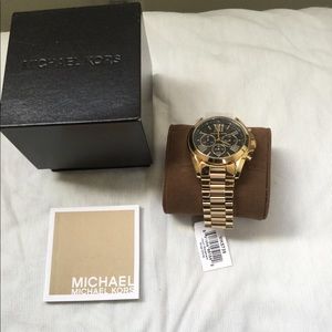 Michael Kors Gold-Tone Bradshaw Watch/ Black Dial